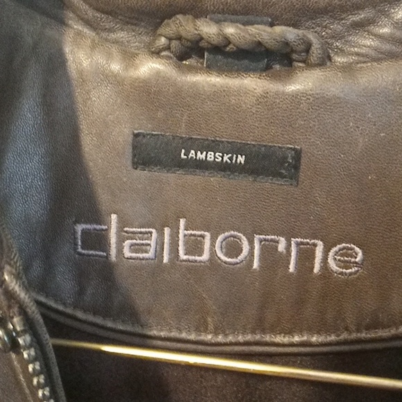 Men’s Claiborne very dark brown Lambskin Leather Jacket - Picture 7 of 15
